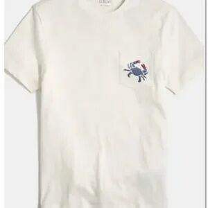 J. Crew White Tee with Blue Crab Graphic
